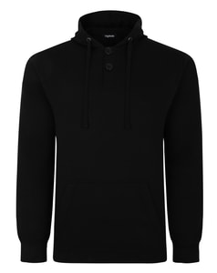 Bigdude Buttoned Pullover Hoody Black